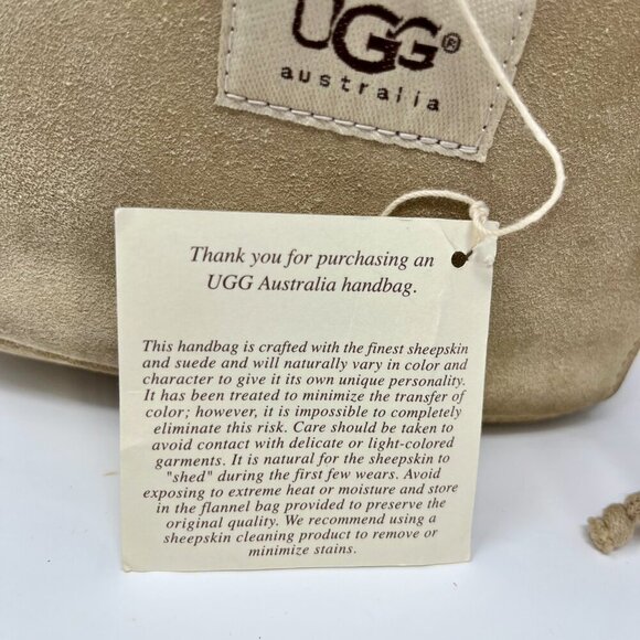 UGG Australia Suede Shearlling Mini Drawstring Backpack. - Picture 3 of 14